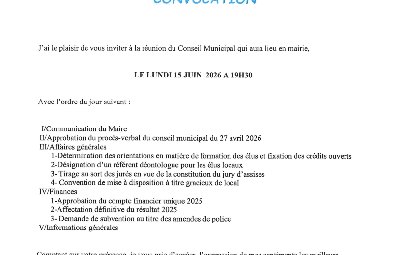 Convocation du CM