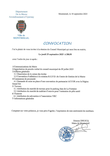 Convocation du CM 