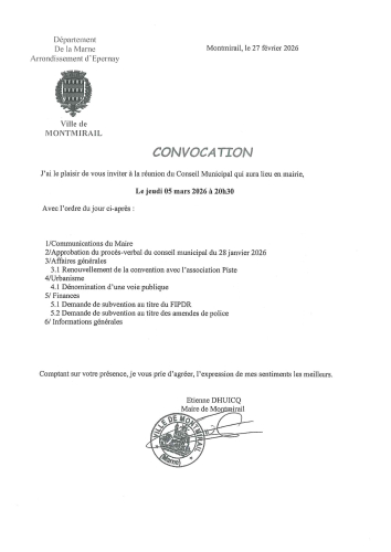 Convocation du CM
