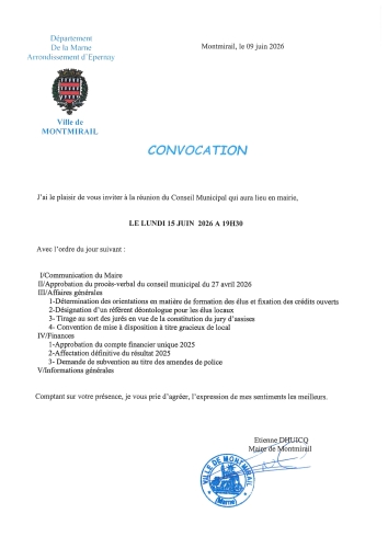 Convocation du CM
