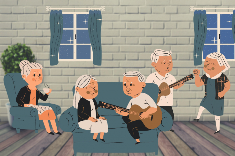 Groupe de personnes âgées