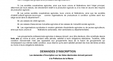 Élection des membres de la chambre d'agriculture