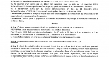 dérogation au repos dominical