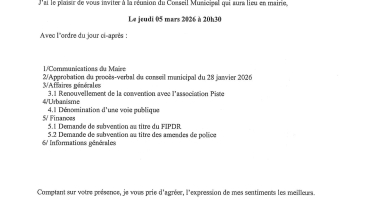 Convocation du CM