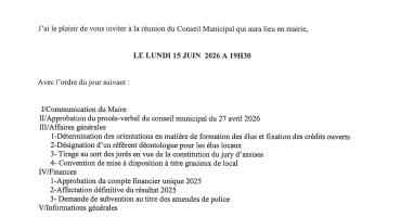 Convocation du CM